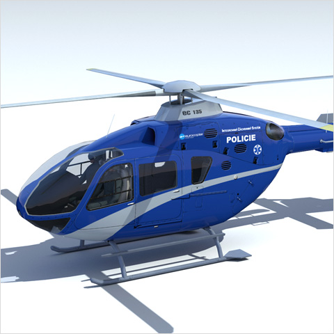 Eurocopter EC-135. Low-poly realtime 3D model