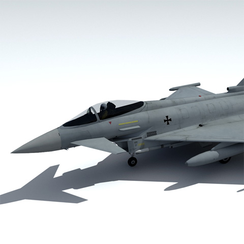 Eurofighter EF-2000. Low-poly realtime 3D model