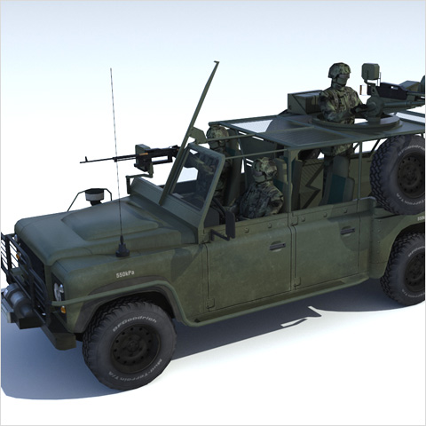 Land rover 130 Kaiman. Low-poly realtime 3D model