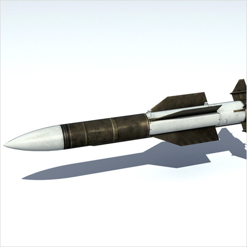 R-37 missille. Low-poly realtime 3D model